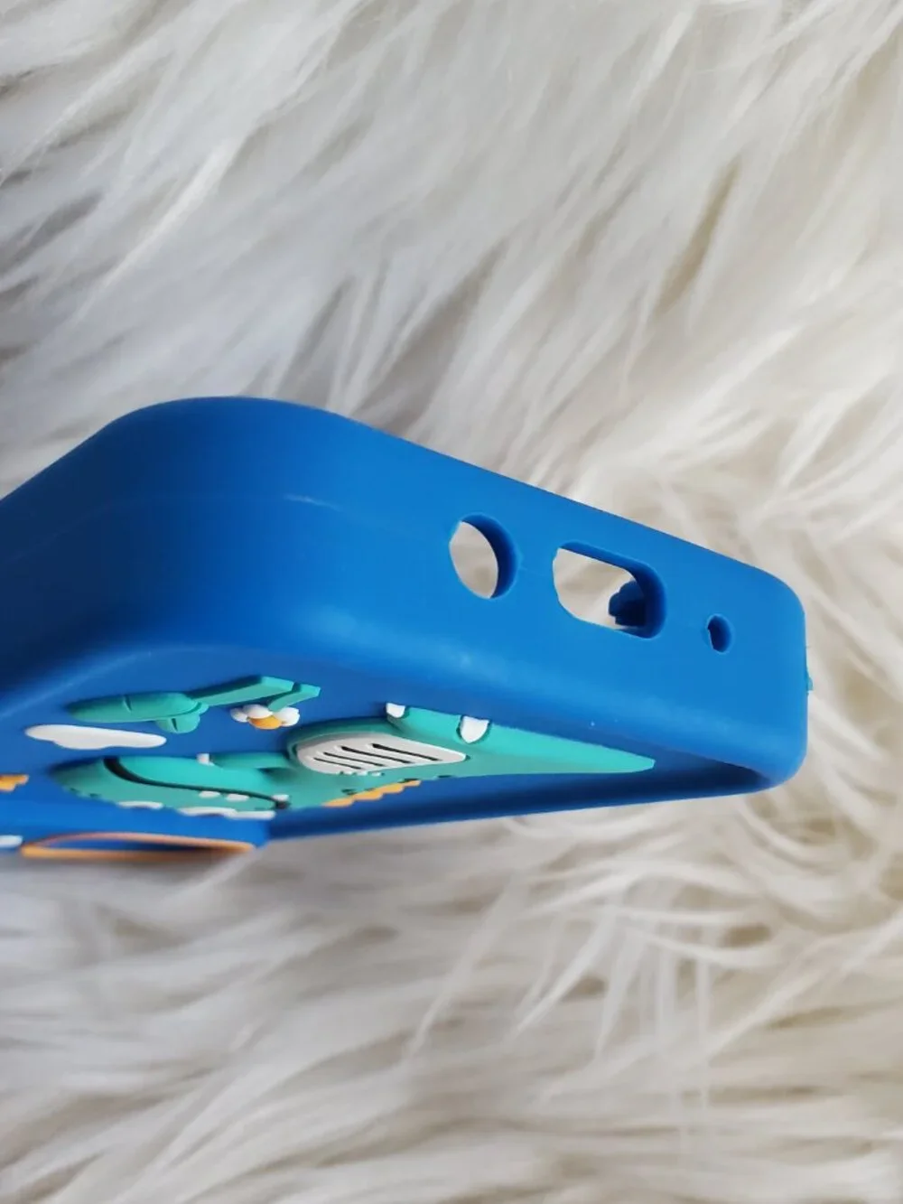 Luyiilo Kids Blue Dinosaur Mini Smart Phone Durable Silicone Shell